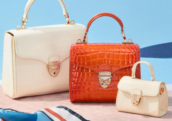 A group of three Aspinal Mayfair bags in different sizes