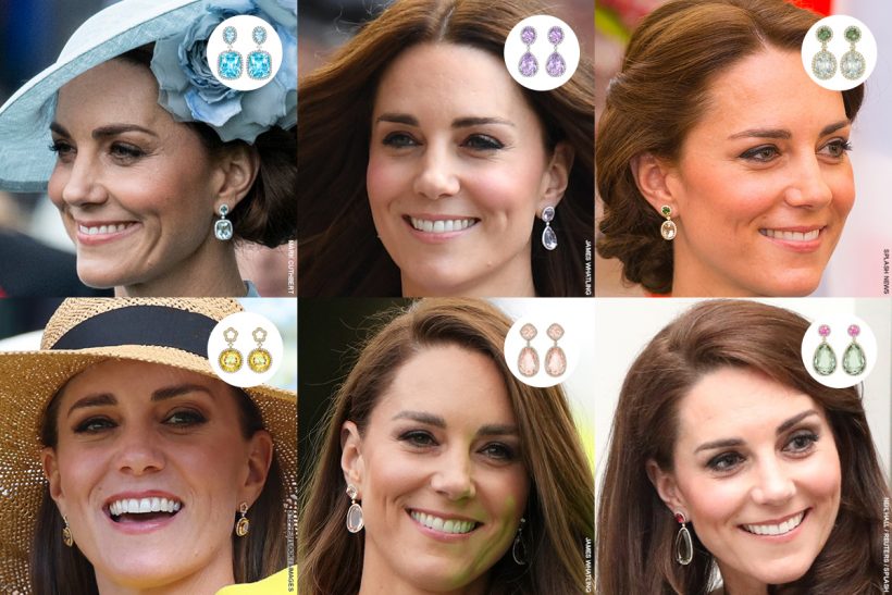 Kate Middleton wearing six other pairs of Kiki McDonough earrings