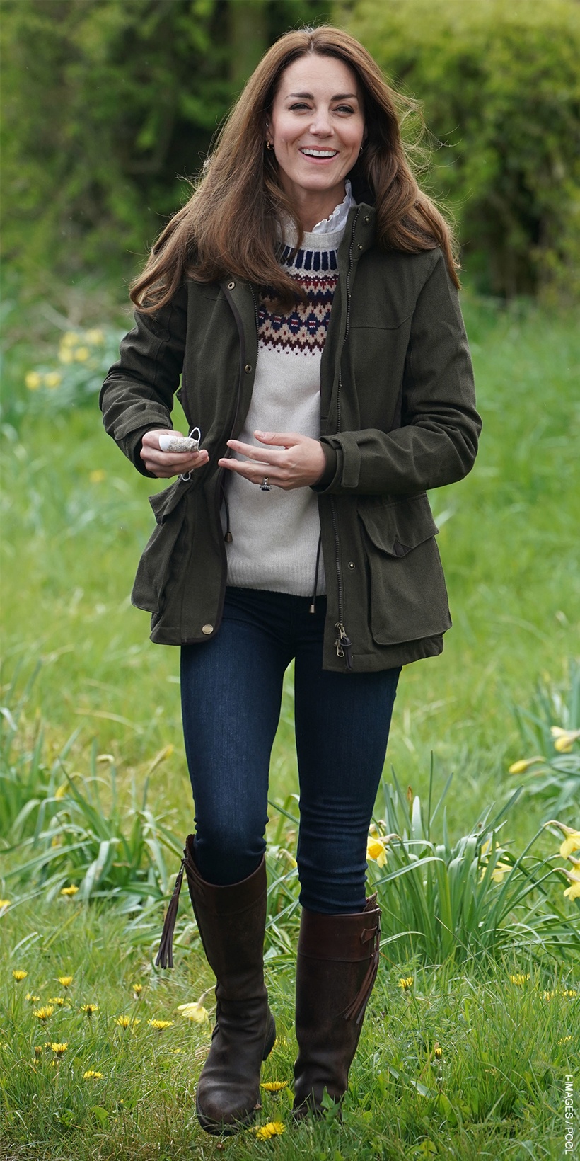 Kate Middleton wearing the Penelope Chilvers Long Tassel boots with a jeans, a sweater and a coat. 