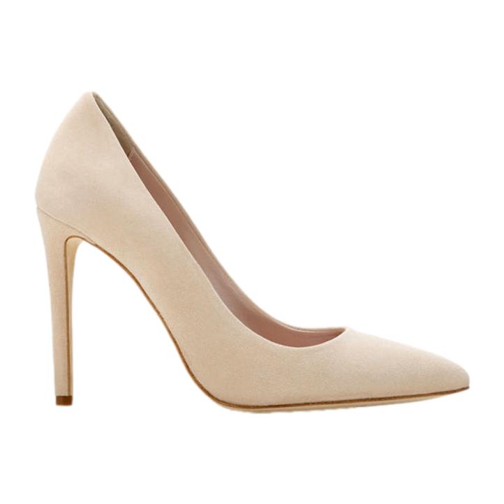 Emmy London Rebecca Court Shoes in Nude Blush Suede