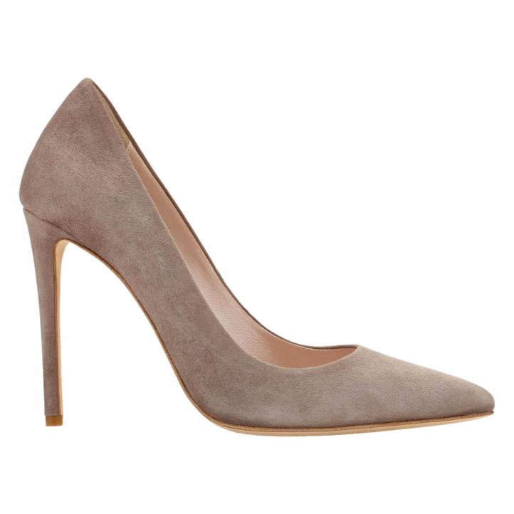 Emmy London Rebecca Court Shoes in Cinder Grey Suede