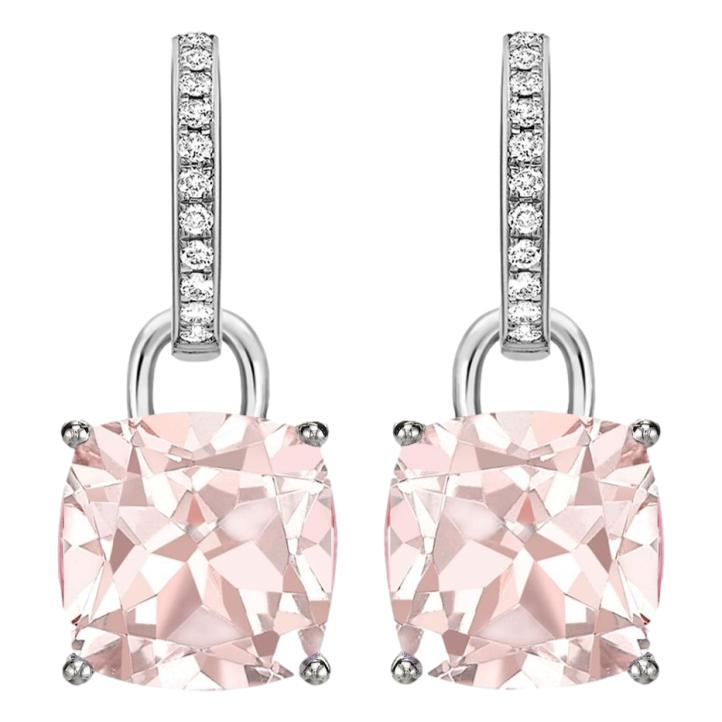 Kiki McDonough Cushion Drop Earrings in Morganite Pink