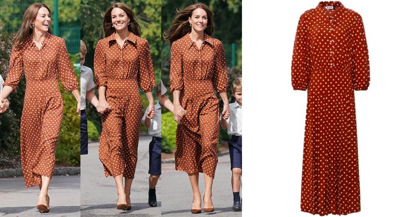 Rixo Izzy Dress in Pink worn by Kate Middleton in The Bahamas