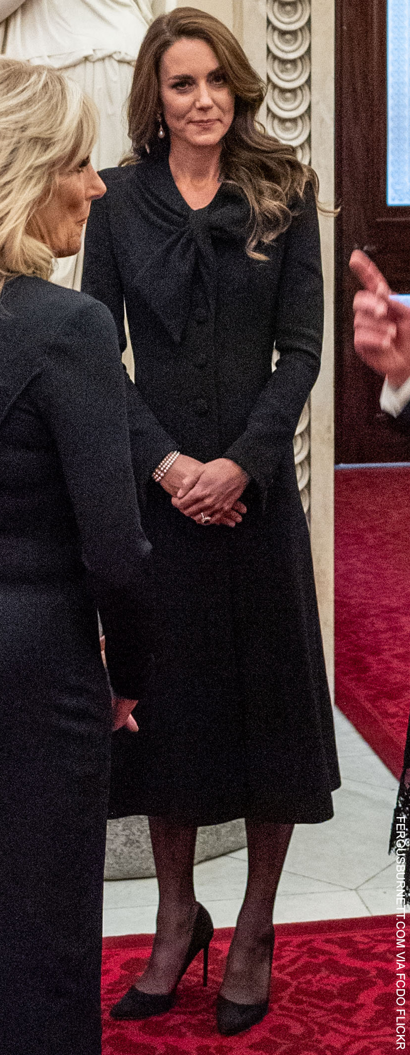 Princess of Wales in the black beau tie coat