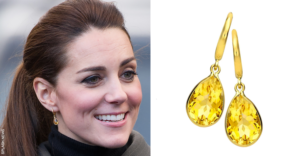Kiki McDonough Citrine Pear Drop Earrings • As worn by Kate Middleton