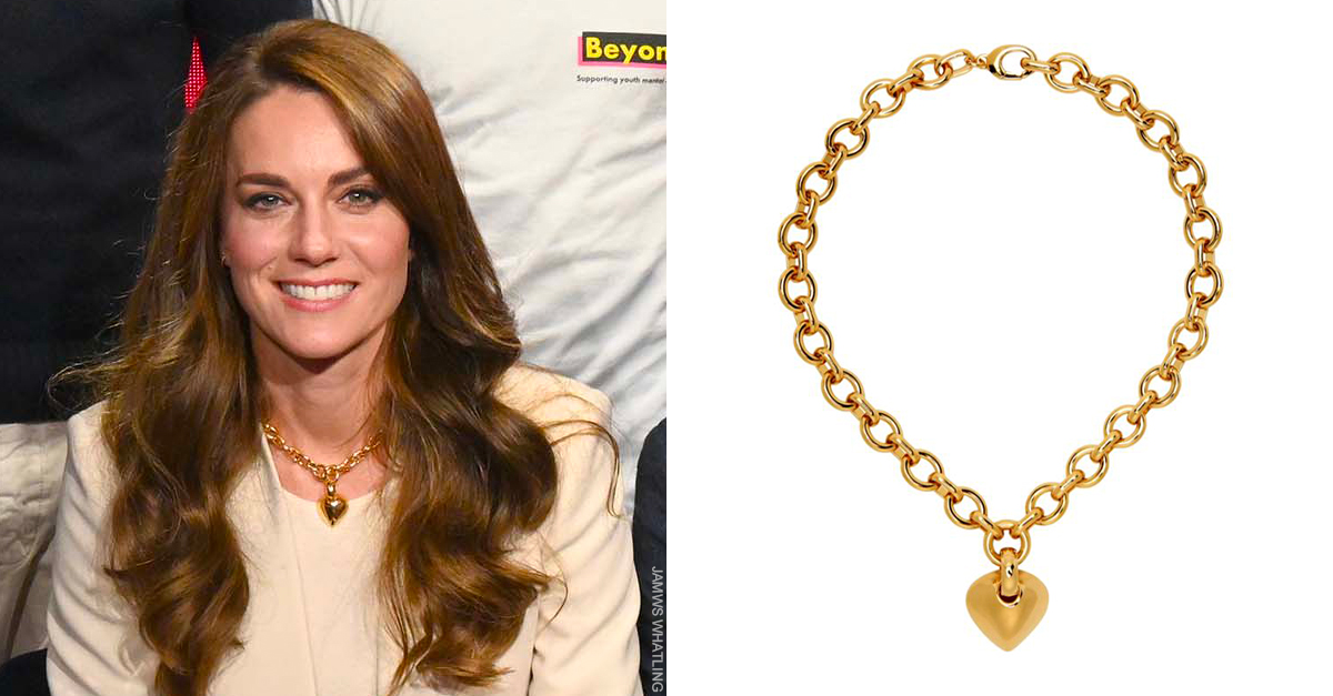 Kate Middleton's cream blazer & gold necklace on BBC World Mental Health Day