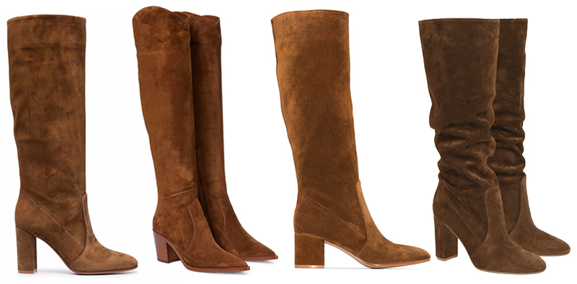 Brown suede 2024 calf length boots