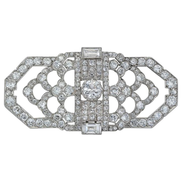 A diamond brooch in the art deco style