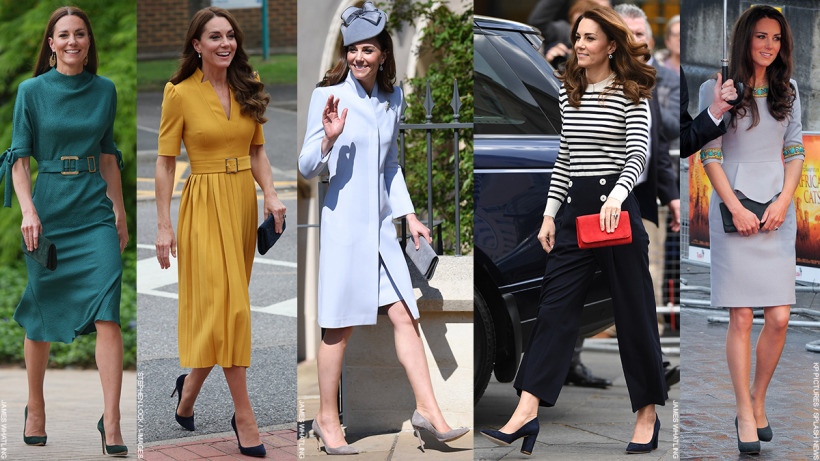 Kate Middleton wearing Emmy London shoes and carrying Emmy London bags.