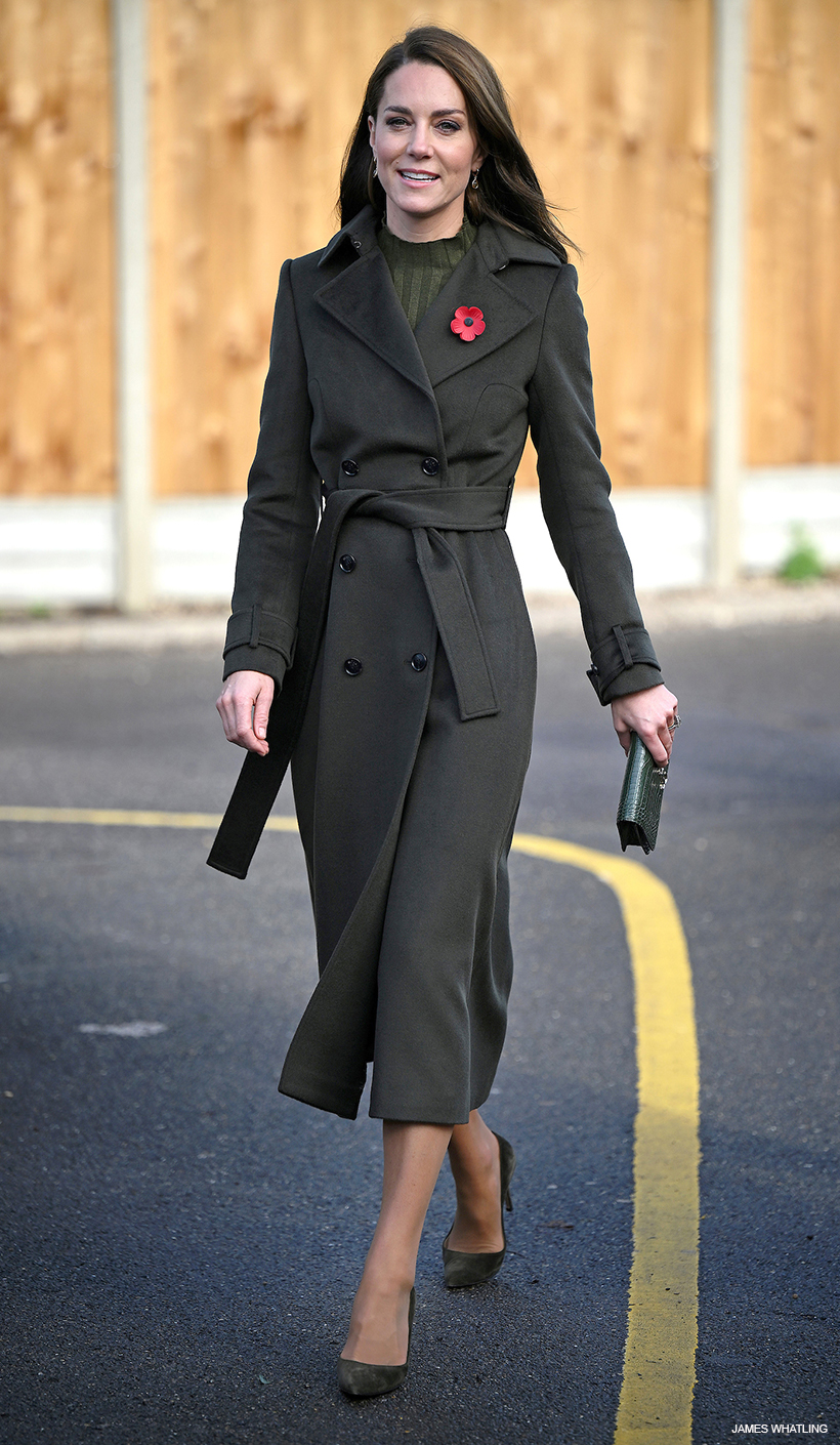 Kate nails workwear chic for PACT visit