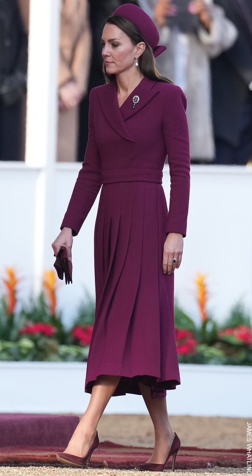 Kate Middleton wearing a Purple Outfit during the  South African State Visit