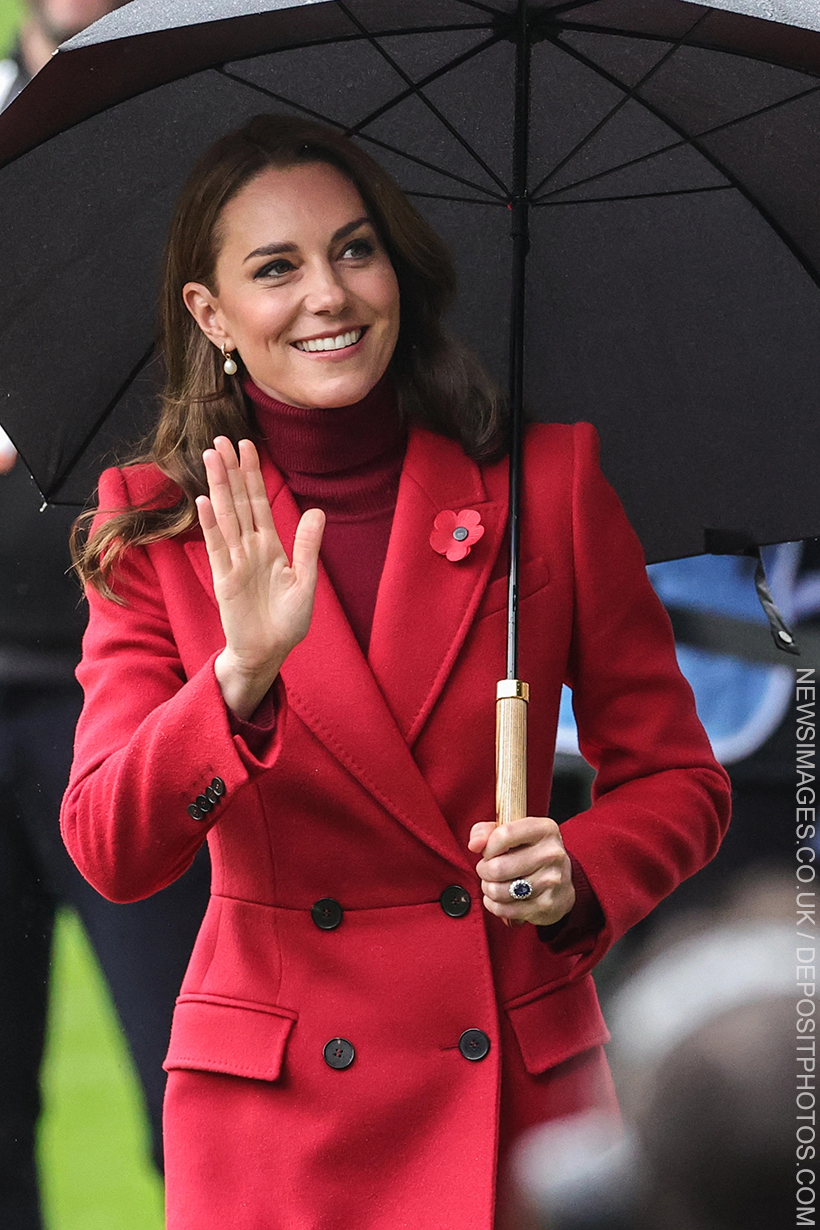 Kate Middleton wears red coat to the 2022 Rugby League World Cup Quarter Final