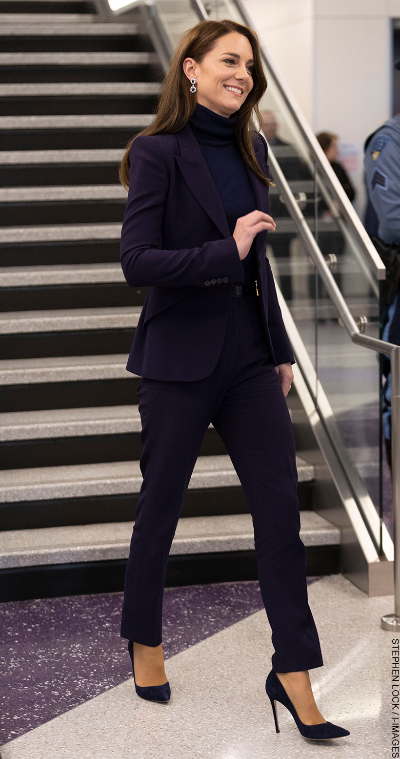 Kate Middleton Suits Up in Blazer & Walkable Block Heels for PACT –  Footwear News