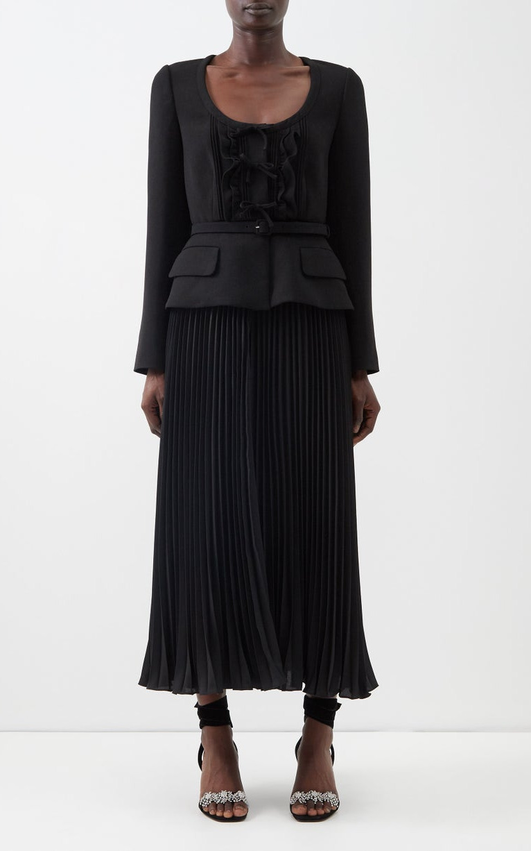 Topshop pleated blazer dress in black