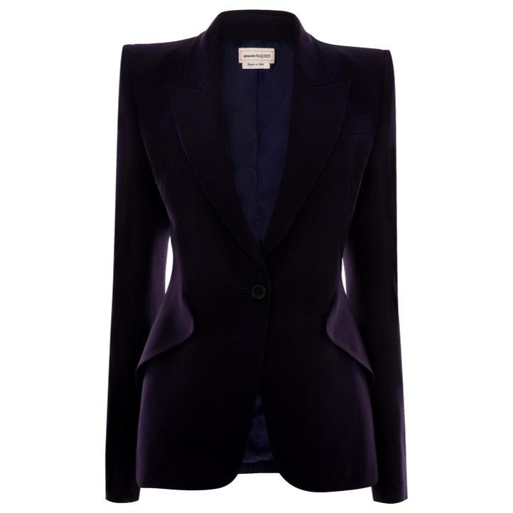 Alexander McQueen Leaf Crepe Suit Jacket, Amethyst