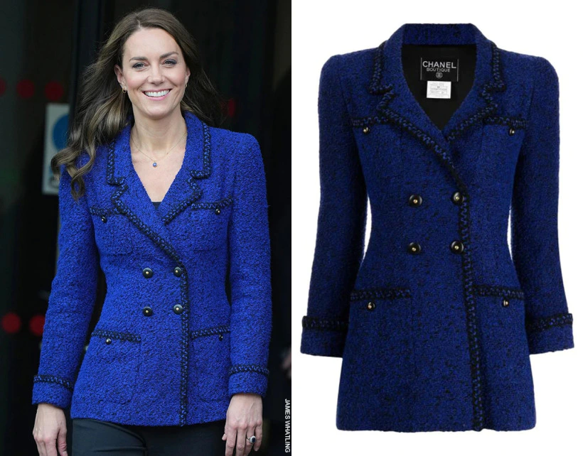 Kate Middleton's Vintage Chanel 1995 Blue Tweed Jacket