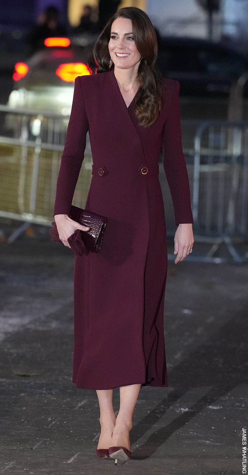 Kate Middleton in Burgundy for Royal Carols: Together At Christmas