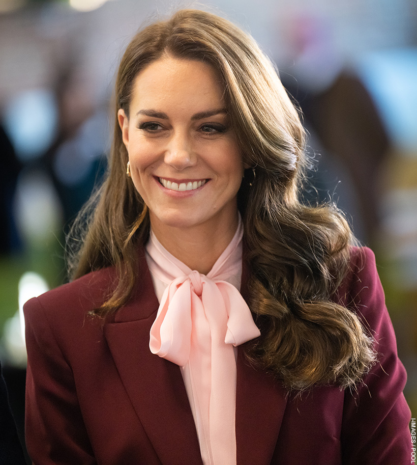 Kate Middleton wears bold green pussybow blouse in new 'Shaping Us