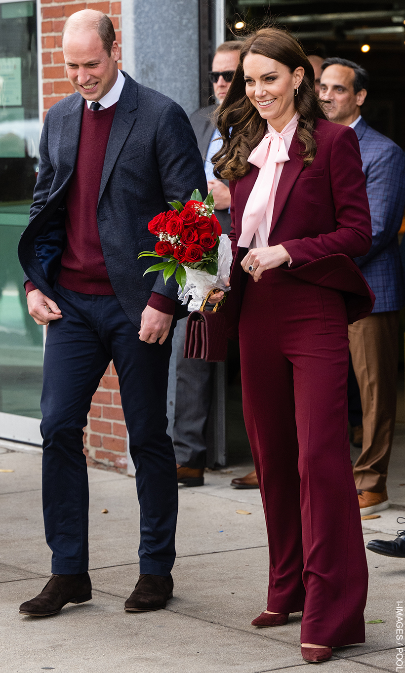 Kate Middleton's Maroon Suit & Chanel Bag on Day 2 in Boston
