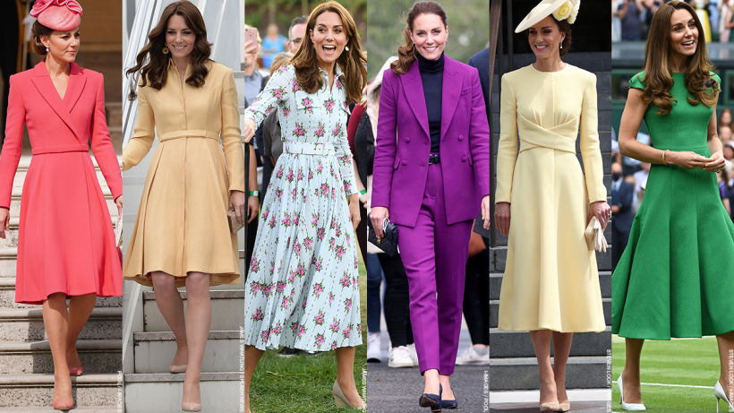 Kate Middleton in various Emilia Wickstead outfits