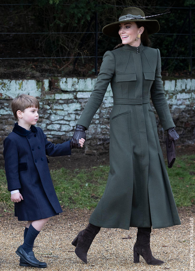 Kate Middleton in Festive Green Outfit on Christmas Day As Royals Walk to Sandringham Church