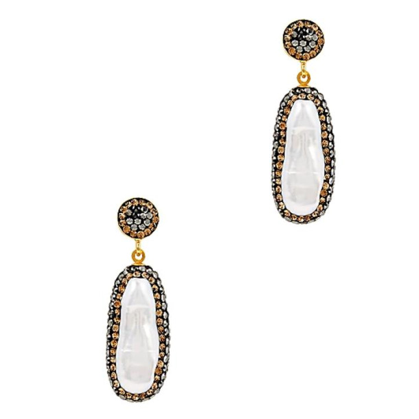 Soru baroque pearl hot sale hoop earrings