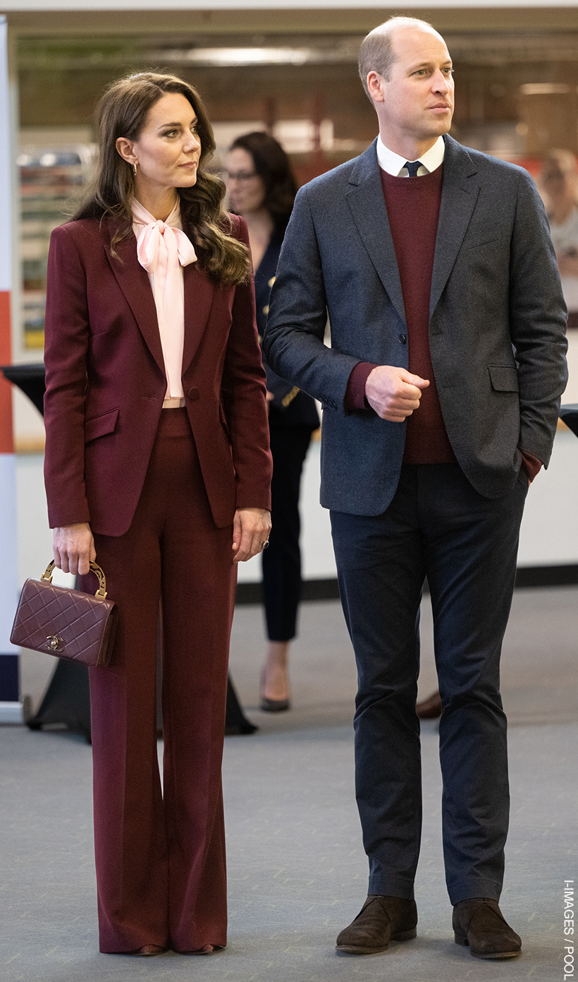 Kate Middleton's Maroon Suit & Chanel Bag on Day 2 in Boston