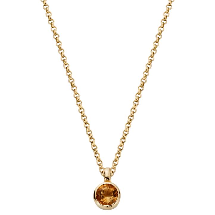 Daniella Draper necklace, pretty yellow citrine set in gold on a gold chain