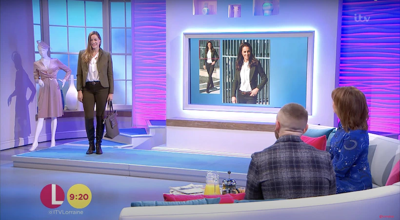 9 Reasons Why Kate Middleton Is A Fashion Icon 6 A still of the style segment on daytime television show Lorraine. The stylist has dressed the model in an outfit that looks like one worn by Kate.