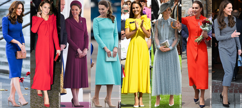 Kate Middleton wearing the same Gianvito Rossi pumps in eight different colours