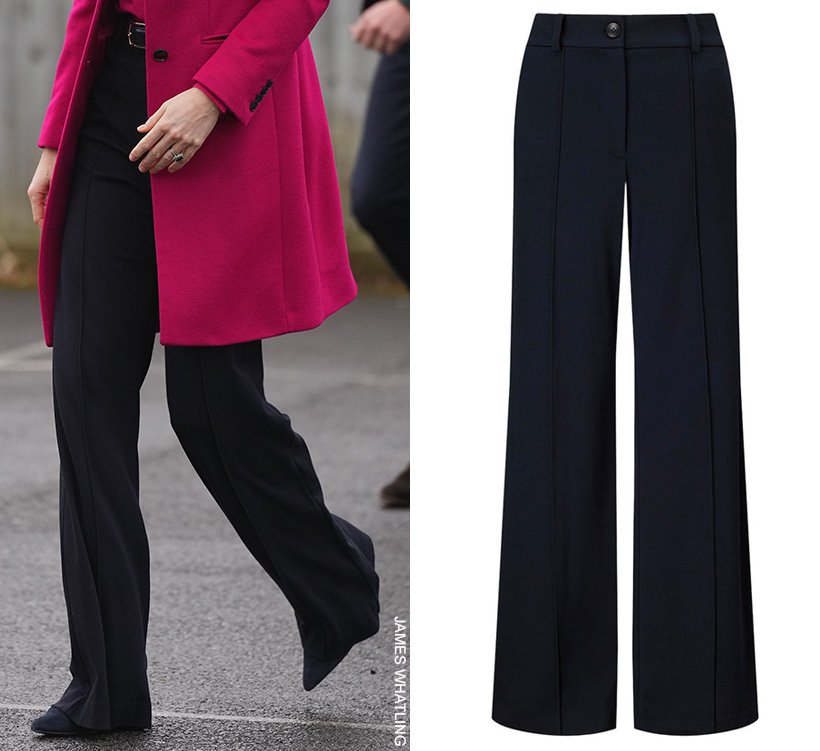 Kate Middleton's 'Puddle Pants' - Jigsaw Navy Wide Leg Trousers