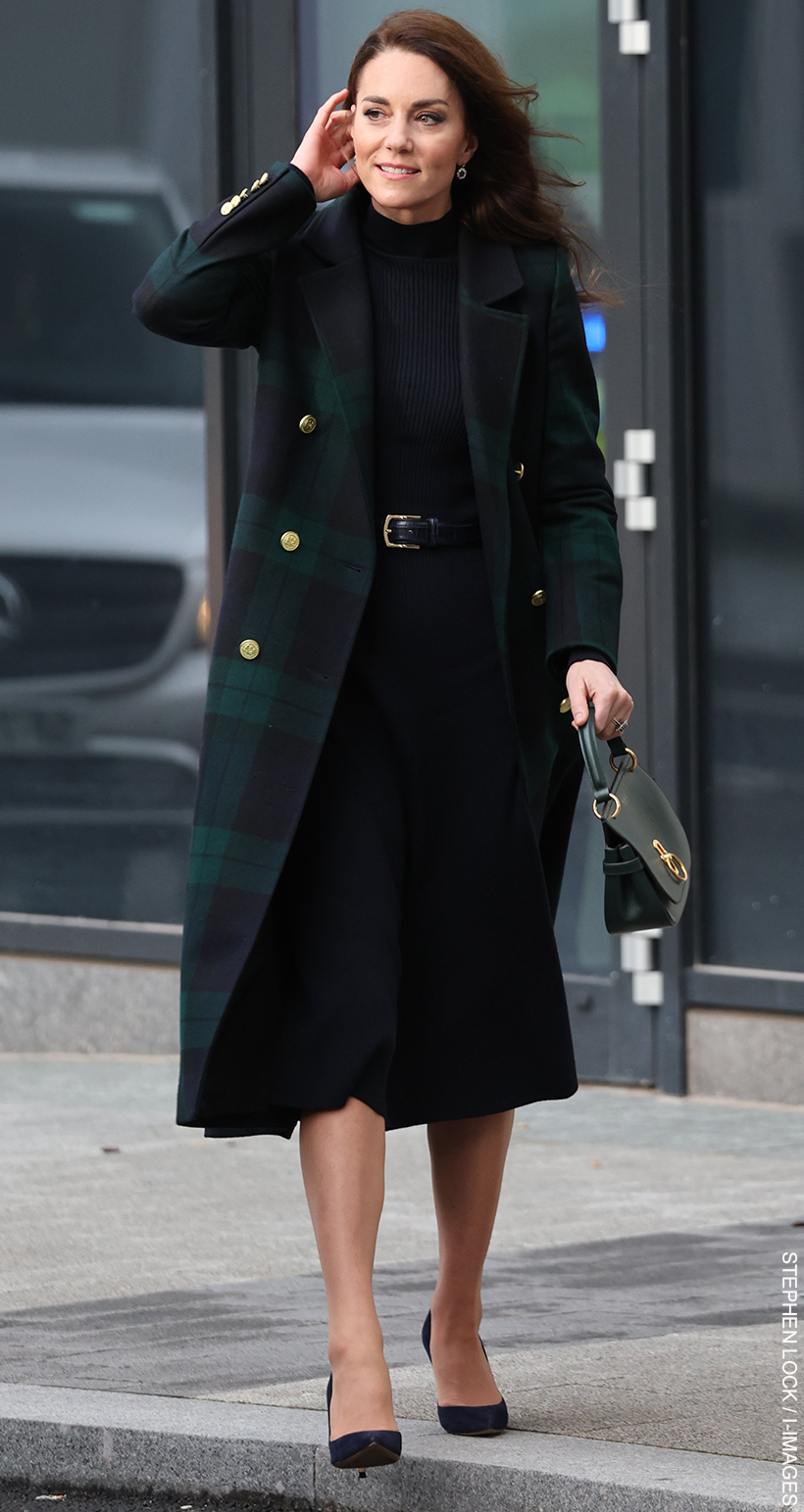 Kate Middleton s Tartan Coat by Holland Cooper in Green Blue Blackwatch