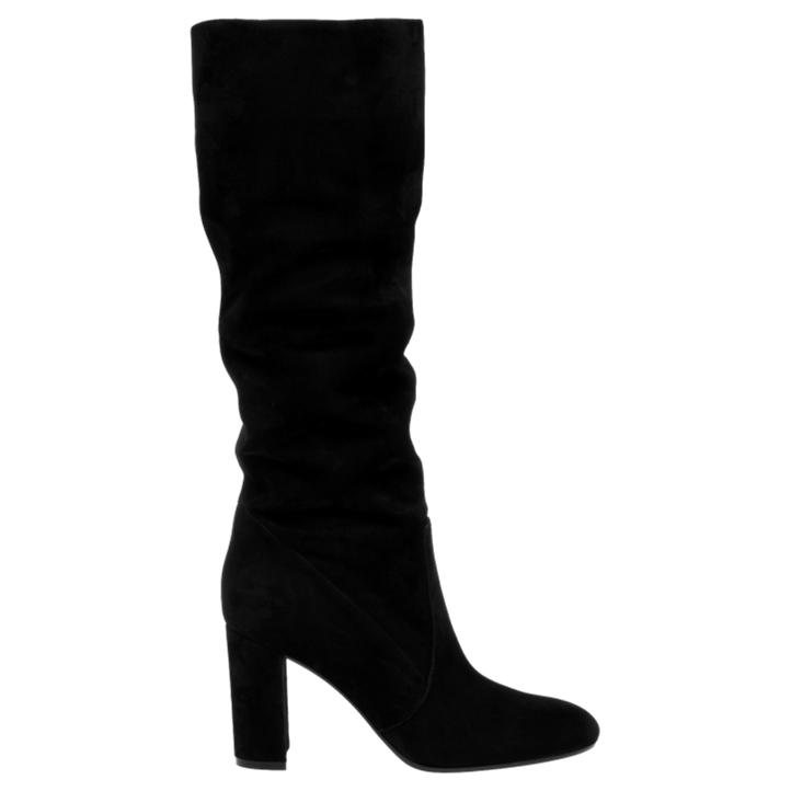 Gianvito Rossi Black Block Heel Boots With Pointed Toe