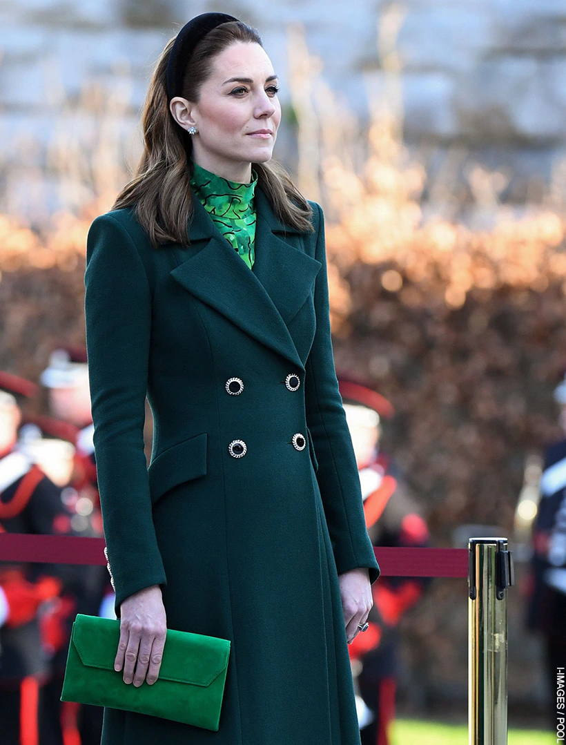 Kate Middleton's L.K. Bennett Dora Clutch in Green Suede