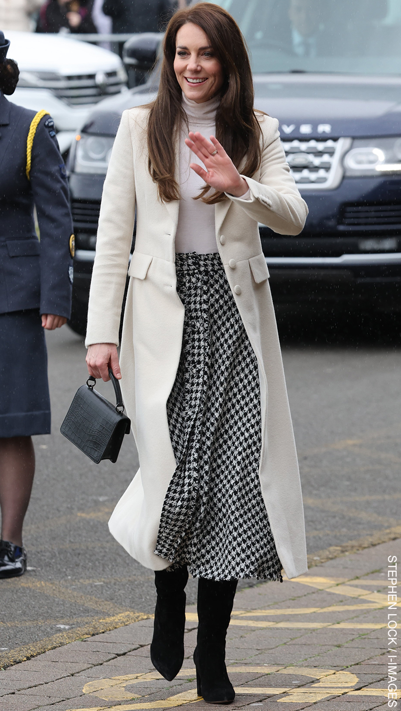 Kate Middleton Wraps Up In Cream Coat For Wales Community Impact Day + Beats William In Spin Bike Challenge