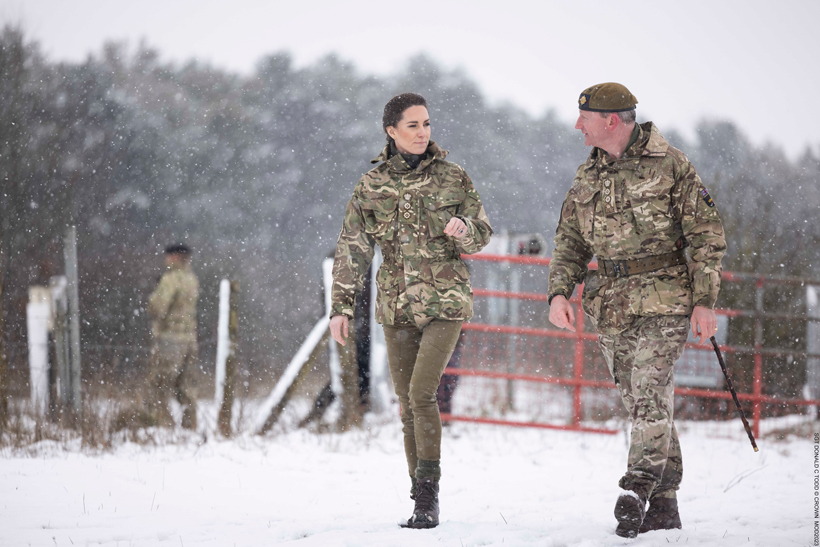 Kate Middleton meets Irish Guards in camo jacket  cargo trousers