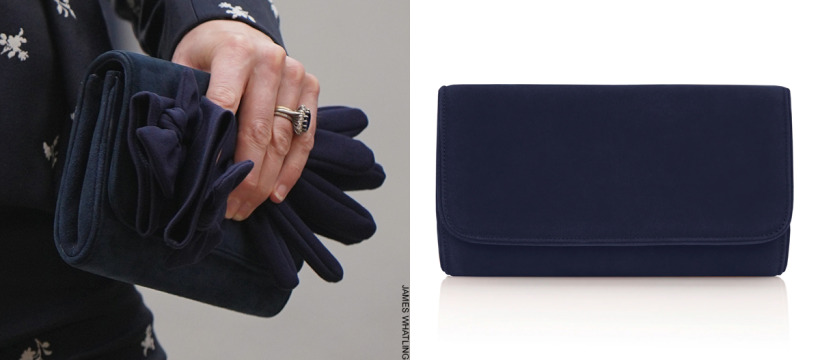 Kate Middleton's Emmy London Natasha clutch bag in cobalt blue