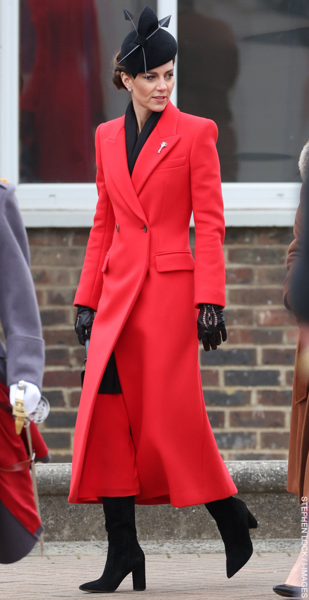 Kate Middleton wears red suit by Alexander McQueen for Shaping Us