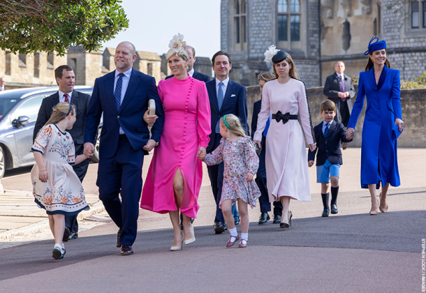 Kate Middleton Easter Sunday 2023 - Blue Outfit & Red Manicure