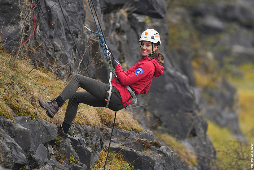 Kate Middleton abseiling in Wales