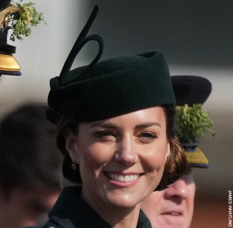 Kate Middleton wearing the Mayfair hat in green in 2022.