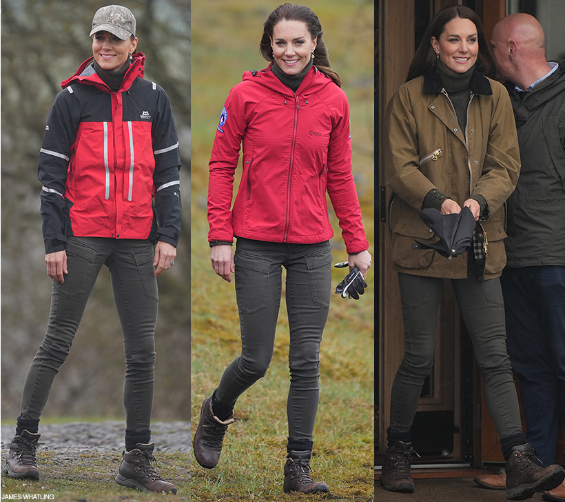 Kate Middleton in black for Aberfan; Adorable baby swipes her bag!