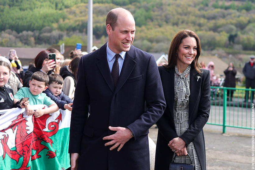 Kate Middleton in black for Aberfan; Adorable baby swipes her bag!