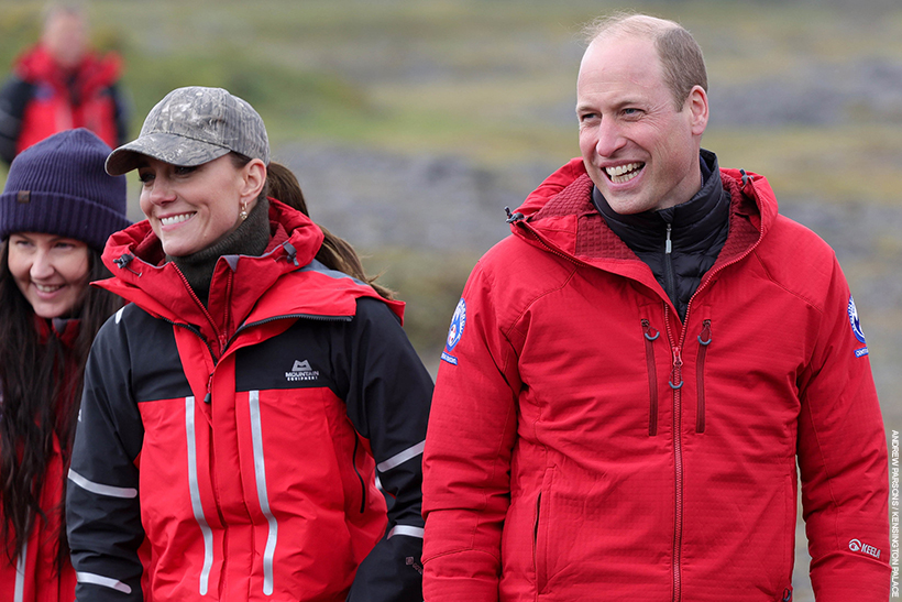 William and Kate dressed in mountain rescue clothing, for the training session in South Wales