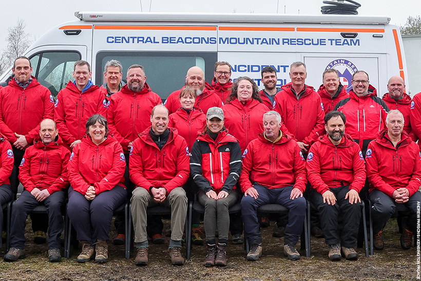 William and Kate sit for a portrait with the mountain rescue volunteers