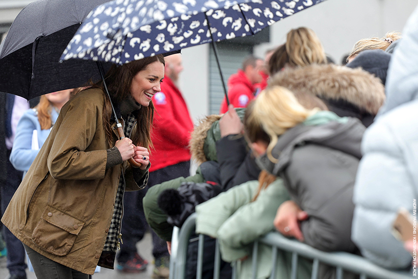 Kate Middleton meeting people outside of the Rugby Club in Wales