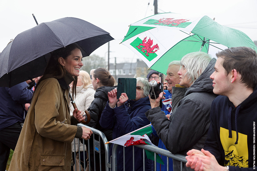 Kate Middleton meeting people outside of the Rugby Club in Wales