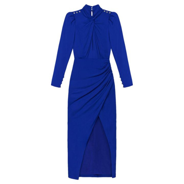 Kate Middleton's Self-Portrait Twisted Crêpe Midi Dress in Cobalt Blue