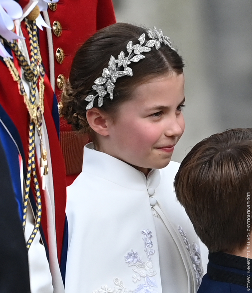 Princess Charlotte's Silver Flower and Leaf Headband at the Coronation
