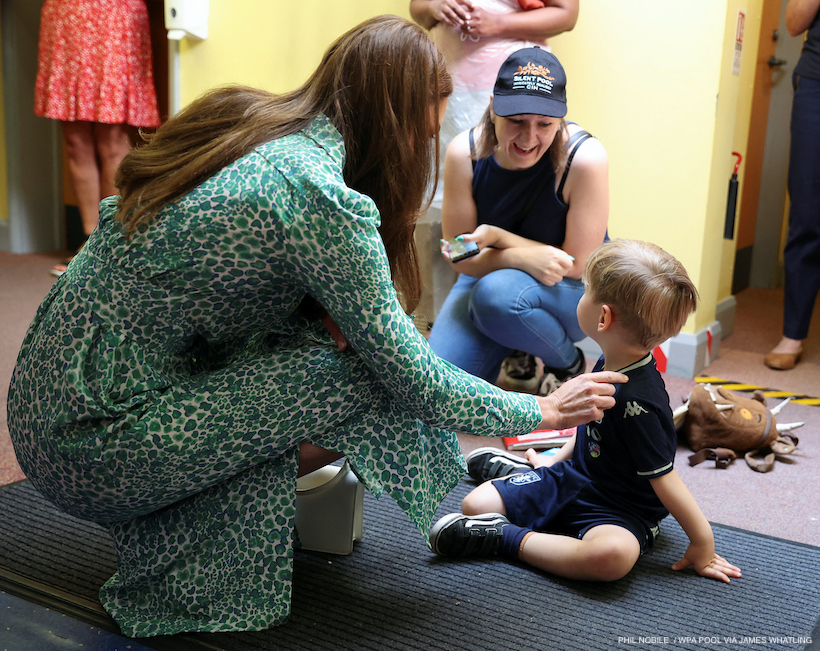 Kate Middleton wears green leopard print dress for Nuneaton visit